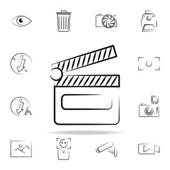 Aufkleber - director's cracker outine icon. Photo and camera icons universal set for web and mobile