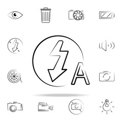 Aufkleber - auto flash sign outine icon. Photo and camera icons universal set for web and mobile