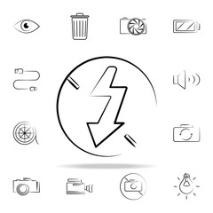 Poster - flash off sign outine icon. Photo and camera icons universal set for web and mobile