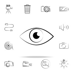 Poster - eye outine icon. Photo and camera icons universal set for web and mobile