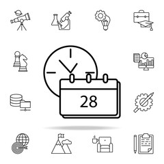 Poster - time icon. Startup icons universal set for web and mobile