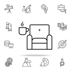 Aufkleber - rest in a chair icon. Startup icons universal set for web and mobile