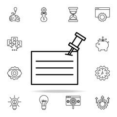 Aufkleber - paper and pin icon. Startup icons universal set for web and mobile