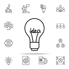 Poster - idea icon. Startup icons universal set for web and mobile