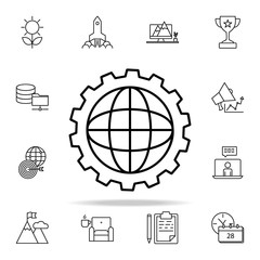 Aufkleber - world mechanism icon. Startup icons universal set for web and mobile