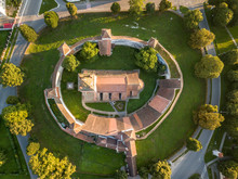 Aerial View Of Harman Fortified Church In Transylvania Romania