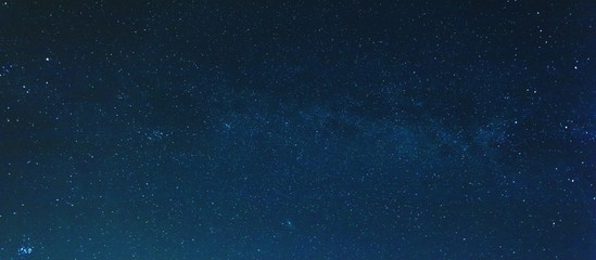 milky way with millions of stars in the sky, background, panorama, toned