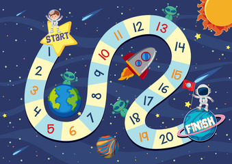 Wall Mural - board game space scene