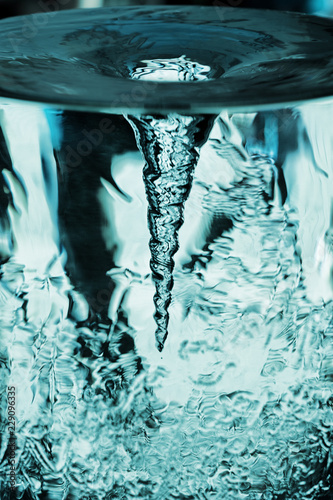 Vortex Von Wasser Im Glasrohr Tornado Sturm Im Wasserglas Mit Drehender Luftsaule Wasserrohre Mit Blauem Strudel Buy This Stock Photo And Explore Similar Images At Adobe Stock Adobe Stock