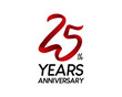 25 anniversary logo vector red ribbon