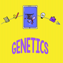 Word writing text Genetics. Business concept for study of heredity and the variation of inherited characteristics.