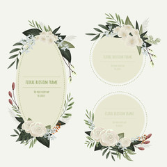 Poster - Floral frame for invitation cards and graphics.