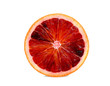 half cut blood orange isolated on white background
