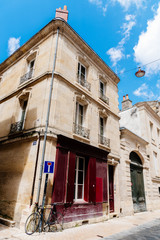 Wall Mural - Corner in old narrow street of city centre of Bordeaux