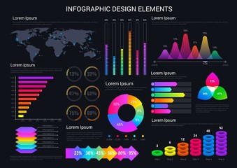 Poster - Infographic design elements, graphics and charts