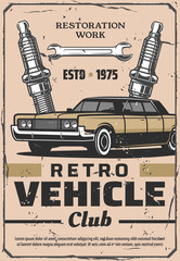 Wall Mural - Retro car service and spares