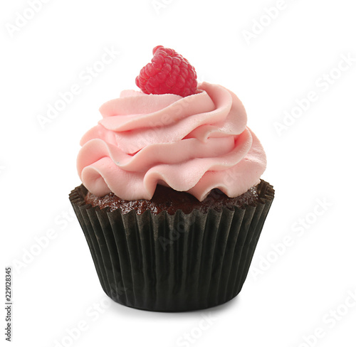 Fotomural Tasty cupcake on white background