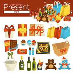 Wall Mural - Make your present box, Christmas celebration and greeting traditions