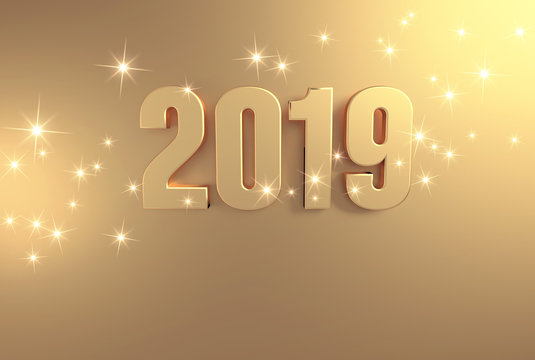 Full gold 2019 Greeting card
