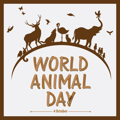 World Animal Day Card Design