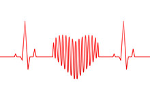 Red Heartbeat, Heart Rate Line And Wave As Love Or Health And Medicine Concept. Creative Vector Illustration.