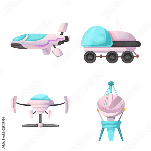 Isolated Object Of Mars And Space Sign Collection Of Mars