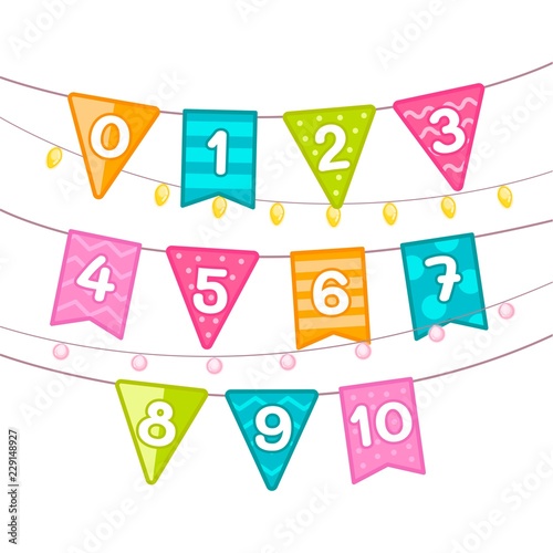 Kids Learning Material Card For Learning Numbers Number 1 10 Cartoon Flags Buy This Stock Vector And Explore Similar Vectors At Adobe Stock Adobe Stock