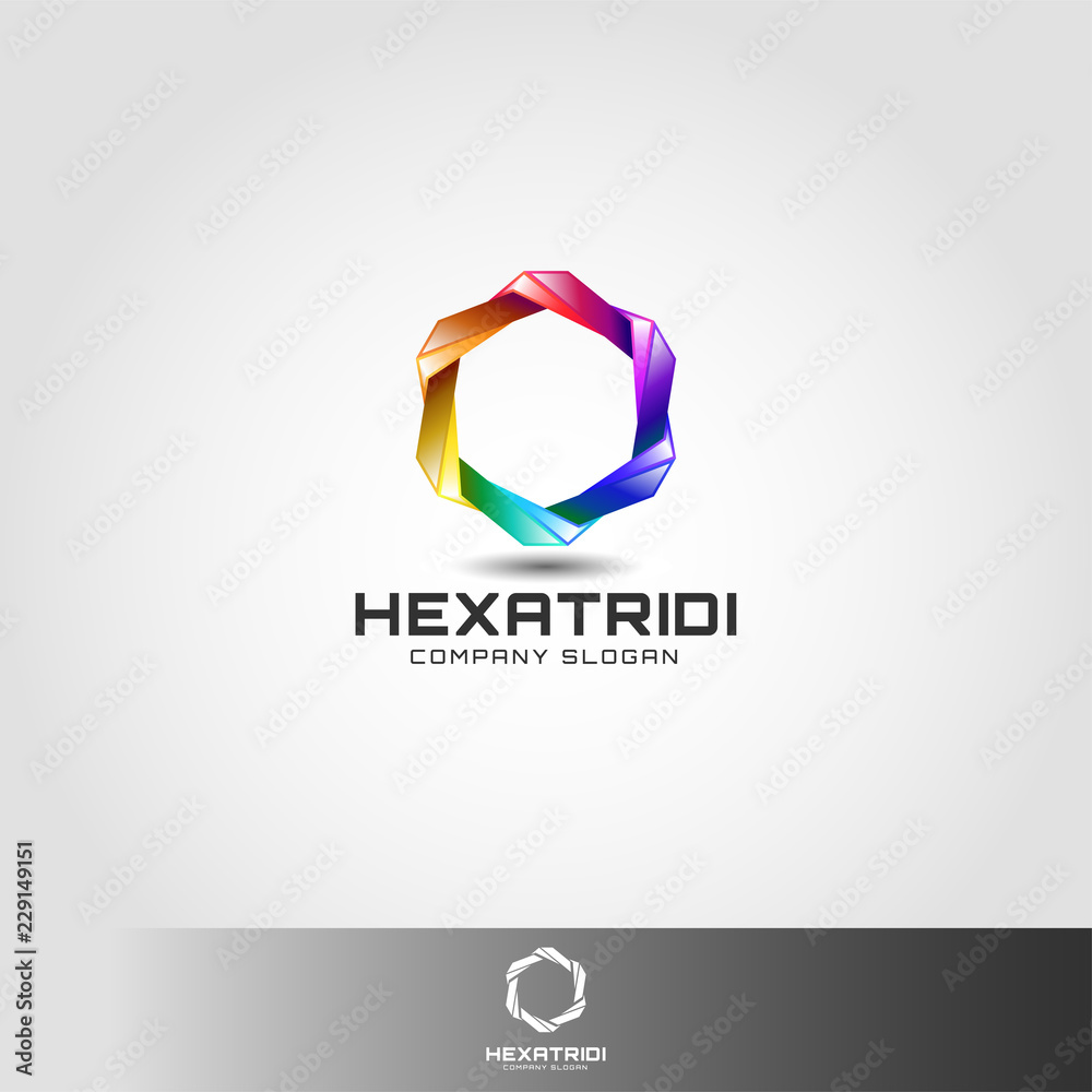 Stylish 3D Hexagon Logo Template Stock Vector | Adobe Stock