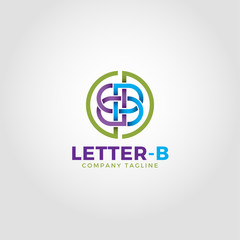 Wall Mural - Letter B Logo is an Alphabetic Logo With Line Art style and intertwine concept