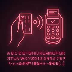 Sticker - NFC payment neon light icon