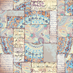 Leinwandbilder - Seamless background. Geometric abstract pattern of rectangles in scrapbook style.