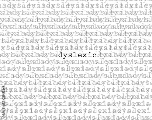 Fotografia, Obraz Dyslexic, only clear word in a jumble of other words and letters