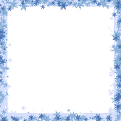 Canvas Print - Christmas Border with Blue Snowflakes