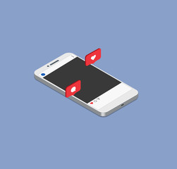 Wall Mural - isometric social network