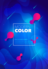 Poster - Vector liquid color futuristic design poster background. Blue fluid gradient shapes composition for flyer, banner, web, cover.