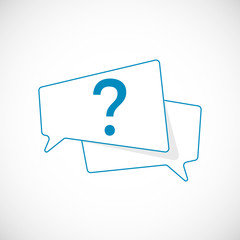 Poster - Question Mark Doodle. Question Mark as Blue Speech Bubble Web Icon. Element of web icon for mobile concept and web apps. Vector illustration