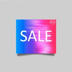 Modern vector Sale banner with violet gradient and speed motion lines background