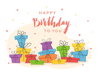  Colorful Presents and Lettering Happy Birthday To You