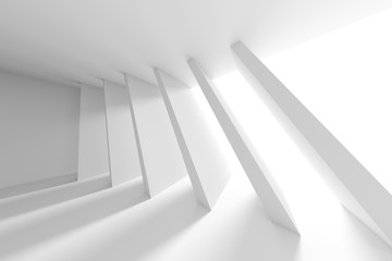Poster - abstract architecture design. white futuristic interior background