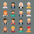 © ONYXprj - Professions avatars. Businessman doctor teacher hairdresser cook occupation workers group colleagues vector portraits flat style. Waiter and nurse, professional teacher and hairdresser illustration