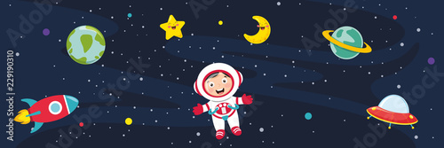 Fotomural Vector Illustration Of Space Background