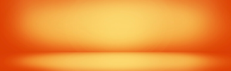 Wall Mural - yellow and orange gradient wall banner, blank studio room background for present product
