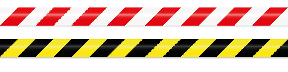 warning tape red white and yellow black