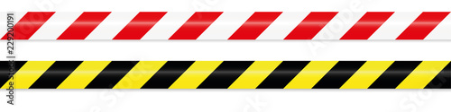 Photographie warning tape red white and yellow black