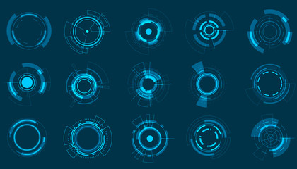 vector icon set technology circle design.