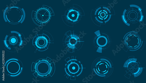 Fotomural Vector icon set technology circle design.