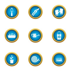 Poster - Frontage icons set. Flat set of 9 frontage vector icons for web isolated on white background