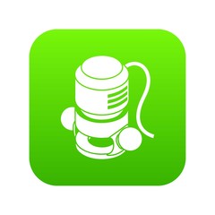Poster - Circular power tool icon green vector isolated on white background