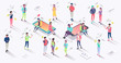 © maverick_infanta - Isometric concept with mobile phone, people and push notification.