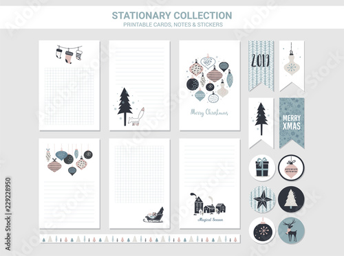 Hipster Clean Calendar year and Merry Xmas stationary preset. Vector picture regarding Printable Christmas Stationary called Hipster Fresh 12 months and Merry Xmas stationary fixed. Vector
